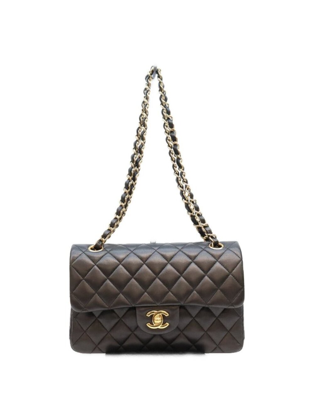 Chanel Black Lambskin Quilted 23 Shoulder Bag